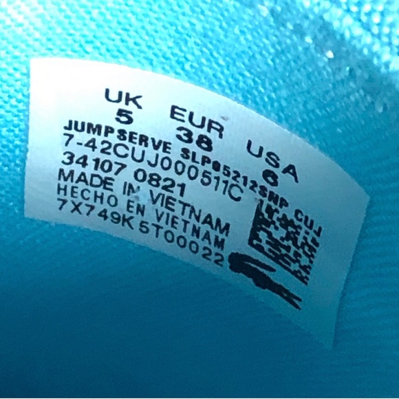 NEW LACOSTE X Sneakers Peanuts Jump Serve Slip-On Shoes BLUE Size 7.5 6Y UNISEX - Picture 9 of 16